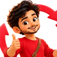 Our guy giving a thumbs up inside a repeat arrow
